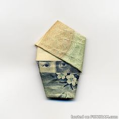 an origami box made out of japanese paper