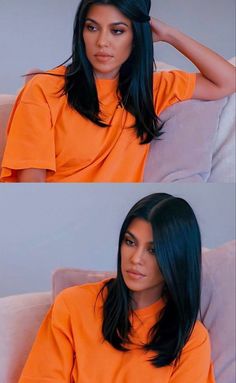 Kourtney Kardashian Hair Long, Kourtney Kardashian Medium Length Hair, Mid Style Haircut, Haircuts That Make Your Face Thinner, Kourtney Kardashian Hairstyles, Dark Hair Medium Length, Straight Haircut With Layers, Kourtney Kardashian Short Hair, Haircut Trends 2024 Women