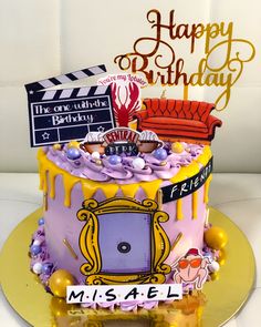 a birthday cake with a movie theme on it