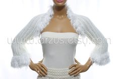 White Wedding Shrug Bridal Shrug Knit Shrug Bridesmaid by Arzus Fall Wedding Long Sleeve Shrug, White Chic Fitted Shrug, White Stretch Long Sleeve Shrug, White Fitted Evening Shrug, Winter Knitted One-size Shrug, Black Bolero, Bridal Bolero Jacket, Black Shrug