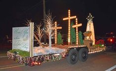 a large truck decorated with christmas lights and decorations