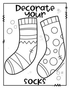 two stockings with the words decorate your socks