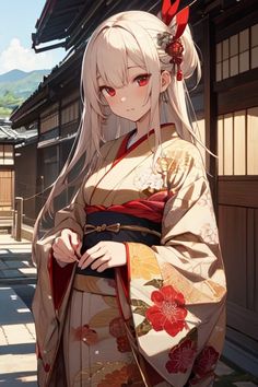 #art #anime #girl Japanese Woman Kimono Anime, Anime Female Kimono, Battle Kimono, Female Kimono, Anime Fits, Puzzle Ideas, Anime Kimono, Rp Ideas