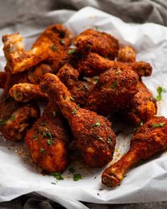 fried chicken wings with parsley on top