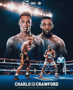 two men standing next to each other in a boxing ring