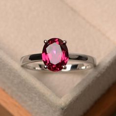 lab ruby ring, July birthstone ring, oval cut red gemstone ring, proposal ring for women Red Gemstone Ring, Morganite Engagement, Morganite Engagement Ring, Red Gemstones, Morganite Ring, Ring Oval, July Birthstone, Ruby Ring