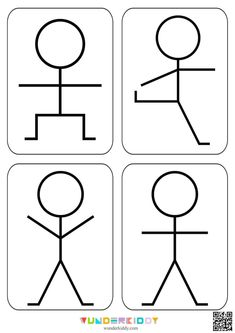 four stick figures with different shapes and sizes, each showing an individual's body