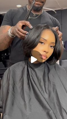 Short Layer Bob Haircut Black Women, Layered Hairstyle Black Women, Relaxer Bob Hairstyles, Flick Out Bob Hairstyles, Bangs Around The Face, Bobs Styles For Black Women, Bob Hairstyles Blowout, Natural Hair Looks Black Women, Relaxed Hair Shoulder Length