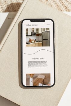 an iphone with the homepage displayed on it