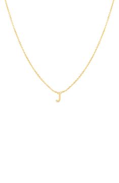 Personalize your style with this Italian made initial necklace. 14K gold initial necklace. Spring ring closure. Approx. 16-18" length. Made in Italy J Necklace Initial, J Initial Necklace, 14k Gold Initial Necklace, Initial J, Sarah's Day, J Necklace, Monkey Birthday, Gold Initial Necklace, Christmas Inspo