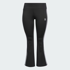 Trendy Stretch Adidas Bottoms, Adidas Trendy Stretch Bottoms, Trendy Adidas Bottoms, Adidas Stretch Wide Leg Bottoms, Stretch Leggings With Three Stripes, Stretch Three Stripes Leggings, Trendy Stretch Adidas Activewear, Stretch Adidas Bottoms For Streetwear, Adidas Adicolor