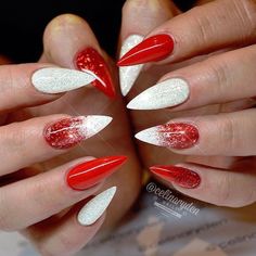 Festive Nail Art, Red Acrylic Nails, Stiletto Nails Designs, Ideas Nails, Trendy Nail Design