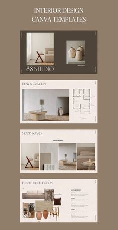 the interior design canva templates are available for all types of furniture and decor