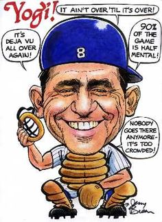 a cartoon caricature of a baseball player holding a ball and an object in his hand