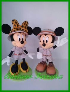 two figurines of mickey and minnie mouse