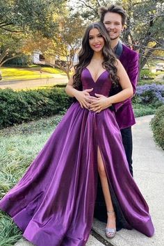 We could custom made 70+ colors & all sizes, if you do not not find the color name listed, pls leave note on special instruction to note the exact color you need.  Also custom size is available, if you need your dress customized, pls leave your bust, waist, hips & barefoot height size in the order remark. Thank you. Prom Dress Purple, Satin Long Prom Dress, Purple Formal Dress, Purple Prom, Purple Dresses, Purple Prom Dress, A Line Prom Dresses, Purple Satin, Cheap Prom Dresses