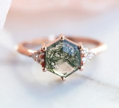 Holly Aesthetic, Organic Wedding Ring, Cam Aesthetic, Fantasy Rings, Geometric Engagement Ring, Agate Wedding Ring, Hexagon Engagement Ring, Ring Hexagon, Hexagonal Ring