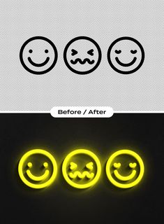 three smiley faces glow in the dark