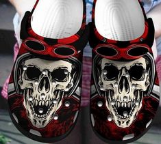 Get your product: Skulls Skull Art Croc Motorcycling Women Shoes Cute Shoes Rubber Crocs Clog Shoes Comfy Footwear
1. PRODUCT INFORMATION:

Incredibly light and fun to wear.
Water-friendly and buoyant; weighs only ounces.
Ventilation ports add breathability and help shed water and debris.
Easy to clean and quick to dry.
Upper: Croslite.
Lining: Croslite.
Sole: Croslite.
2. SIZE CHART:
3. RETURN:
We will gladly issue you a replacement item or issue a refund back to your original form of payment f Clogs Crocs, Kids Crocs, Crocband Clog, Crocs Clog, Shoes Comfy, Crocs Crocband, Shoes Cute, Clog Shoes, Wooden Shoes