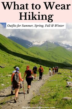 people hiking on a trail with the text, beginners guide to hiking written below