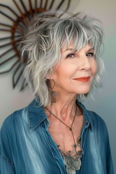 #beauty, #makeup, #skincare, #haircare ,#hairstyles ,#haircutt ,#weddinghairstyles Hair Jazz, Short Hairstyles Over 50, Grey Curly Hair, Flattering Hairstyles, Grey Hair Inspiration, Short Haircut Styles, Short Layered Haircuts