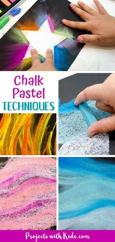 chalk pastel techniques for kids to use with their artwork and crafting projects, including crayons