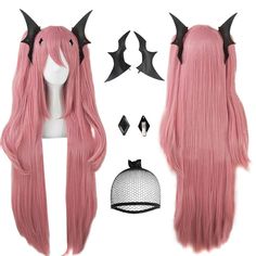 PRICES MAY VARY. ♥♥【Real Design of Wig as Same as the Anime Character】:All Style of our Pink Cosplay Wig is Designed by Our Professional Cosplayer & Designer. We Have over 10 Years Design Experience & Cooperated with Comic Con ♥♥【Adjustable Cap Size for All Head Circumference】: Long Cosplay Wig is Designed with 2 adjustable straps , 2 Hooks & Soft Breathable Material Structure.Adjust Pink Wig Size from Small to Medium to Large.No Worry about Size. ♥♥【Easily Styled by Your Needs】: Pink Straight W Wig For Cosplay, Characters With Pink Hair Halloween, Vampire Wig, Pink Hair Wigs, Long Pink Wig, Christmas Wig, Pink Vampire, Characters With Pink Hair, Vampire Oc