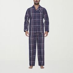 Soft cotton traditional menswear pajama set for the classic man. Or, split the set for him and her! # Pieces In Set: 2Included: 1 Pajama Pant(s)1st Piece Description: Top1st Piece Collar: Notch Collar1st Piece Pockets: 1 Chest Slip Pocket(s)1st Piece Apparel Length: 34 Inches1st Piece Fabric: Poplin1st Piece Fiber Content: 100% Cotton1st Piece Care: Machine Wash2nd Piece Description: Pants2nd Piece Closure Type: Full Elastic, Drawstring2nd Piece Inseam: 32 In2nd Piece Apparel Length: 45.5 Inches Best Pajamas, Pajama Pant, Pajama Sets, Classic Man, Pajama Set, Mens Pants, Pajamas, Split, Sleeve Length