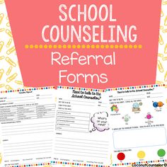 the back to school guide for refer forms is shown with text that reads, school counseling refer forms