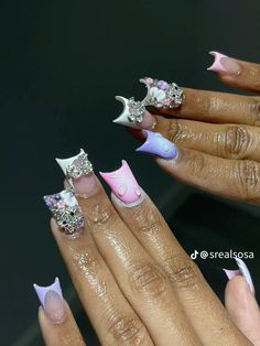 Unique Acrylic Nail Designs, Hello Kitty Nails, French Tip Acrylic Nails, Short Square Acrylic Nails, Acrylic Nails Coffin Pink