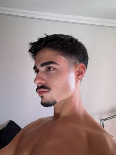 Hair Inspiration Short Men, Goatee And Mustache Style, Long Goatee Styles, Men's Undercut, Men's Long Hair, Beard Goatee, Long Hair Undercut, Curly Fade, Wavy Hair Styles