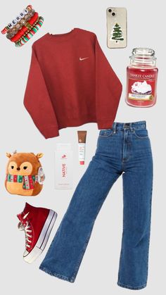 Art Vibes Aesthetic, Cute Middle School Outfits, Christmas Fits, Cute Christmas Outfits, Xmas Outfits, Trendy Christmas Outfits, Woman Dresses, Fall Wardrobe Essentials, Skirt Casual