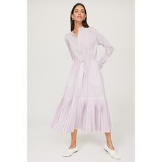 Purple stripe cotton blend (60% Cotton, 40% Polyester). A-line. Long sleeves. Collar. Front button closure. 50" from shoulder to hemline. Imported. Simple Shoes, Bold Jewelry, Striped Shirt Dress, Rent The Runway, Stripe Shirt, Closet Designs, Striped Shirt, Polo Ralph, Polo Ralph Lauren