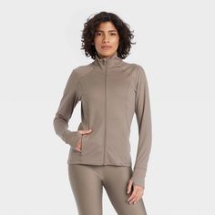 Women's Full Zip Jacket - All In Motion™ Taupe XL