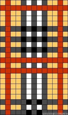 an orange, black and white plaid pattern