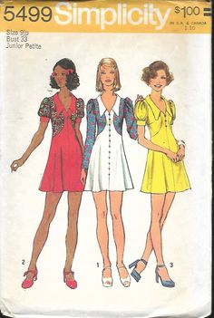 three women's dresses, one in yellow and the other in red with short sleeves