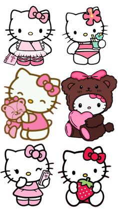 hello kitty stickers are shown here