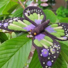 This green butterfly brooch is a felted gift for mom.  It also can be considered as a lucky charm because butterflies represent changes, hope, and life. This adorable accessory was created paying strong attention to detail. It looks fabulous on a cardigan or jacket therefore can become a perfect gift for someone you love.  The brooch has a safe closure, so it won't fell off or hurt you. Materials: wool, wire, beads, metal  Size: 4 3⁄10 inches. *This item is not intended for children under 3 or anyone who may try to eat it.* *Real colors of the item may be slightly different from the ones you see on the photos. It depends on your screen type and settings. If you want to see more of my works, press the link: https://www.etsy.com/shop/FiberArtShop Thank you for visiting. Felt Gifts Butterfly, Felted Butterfly, Felt Butterfly, Felt Sculpture, Felt Dragon, Wire Beads, Wool Animals, Felt Brooch, Granddaughter Gift