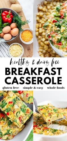 breakfast casserole collage with text overlay