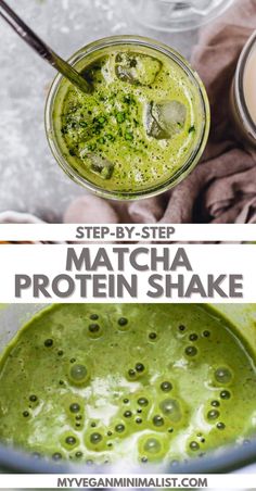 The best matcha protein shake with a hint of vanilla. Served iced, this recipe is refreshing, vegan, keto, gluten-free and super easy to make. Great protein-rich smoothie alternative, full of plant-based, healthy goodness, and a kick of matcha green tea. Can be made with strawberry, vanilla, chocolate, or other protein powder. Matcha Shake Recipe, Matcha Protein Shake, Vanilla Protein Shake Recipes, Matcha Shake, Protein Rich Smoothies, Vanilla Protein Shake, Vegan Protein Shake, Protein Powder Shakes