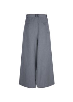 52% polyester 48% wool Ankle length Formal Wool Wide Leg Pants For Spring, Chic Long Skirt Bottoms For Winter, Chic Long Wool Skirt, Spring Long Wool Skirt, Wool Relaxed Fit Skirt For Spring, Wool Relaxed Skirt For Spring, Gray Long Skirt For Workwear, Gray Long Skirt For Work, Wool Wide Leg Pants For Workwear In Spring