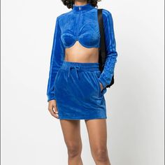 Adidas Jeremy Scott Blue Velour Mini Skirt Xs Size, New With Tags Super Soft Materials Act Fast !! - Can Ship Out Asap - * Check Out My Adidas/Ivy Park/Nike Listings * All Items Are From Pets And Smoke Free Home * Feel Free Ask Questions And Fast Shipper * Clothing Bundles 2 + Items Save 5% * Follow Me For More Great Deals Happy Shopping @.@// Adidas Ivy Park, Drawstring Skirt, Ivy Park, Jeremy Scott, Adidas X, Adidas Tops, Blue Adidas, Track Jacket, Track Jackets