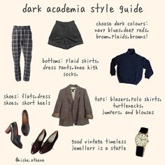 Dark Academia Style Guide, Dark Academia Aesthetic Fashion, Academia Clothes