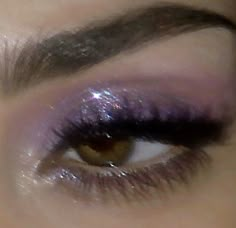 #aesthetic #purple #eyeshadow #eyemakeupideas #eyelashes Purple Hoco Makeup Looks, Purple Eyeshadow Looks For Prom, Sparkly Purple Makeup Looks, Sparkly Birthday Makeup, Purple Speak Now Makeup, Purple Makeup Ideas For Brown Eyes, Purple Make Up For Brown Eyes, Quinceanera Lavender Makeup, Taylor Swift Makeup Looks Speak Now