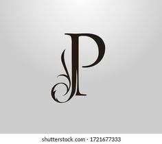 the letter p is made up of swirly lines and has an elegant design on it