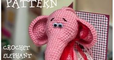 an elephant made out of crochet is shown with the words pattern on it