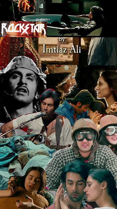 the poster for rock star by imtiaz ali, featuring many different people and their faces