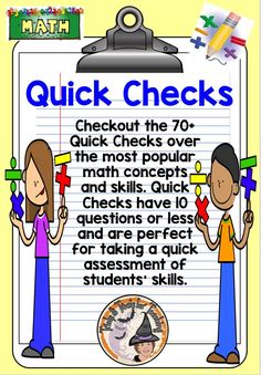 a clipboard with the words quick checks on it and two people holding pencils