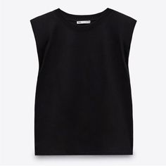 Nwt. Not Quite A Cropped T. 100% Cotton. Bought 2 Of These While Traveling And They’ve Sat, Unworn, In My Dresser Since- Gotta Go. Laying Flat Measurements: Bust: 43.5 Waist: 45.5 Length From Mid-Back Collar To Hem: 23.5 Trendy Crew Neck Vest Top, Black Short Sleeve Muscle Tee For Spring, Black Crew Neck Muscle Tee For Spring, Trendy Zara Sleeveless Tank Top, Black Sleeveless T-shirt For Spring, Black Crew Neck Muscle Tee For Summer, Trendy Black Muscle Tee For Spring, Zara Casual Sleeveless Blouse, Casual Black Sleeveless Blouse