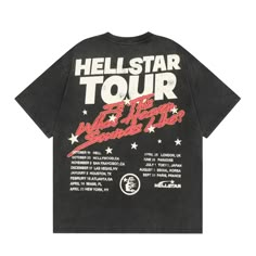 Discover the ultimate metal fan's t-shirt: the Hellstar Tour Path To Paradise. Made from high-quality materials, this t-shirt features an epic design inspired by the band's latest tour. Show off your love for Hellstar and rock out in style.    Fabric:      100% cotton   Size CM / INCH  Length  Chest  Width  M  74 cm   29.13"  116 cm 45.6" 53 cm 20.8" L  76 cm 29.9" 120cm 47.2" 54 cm 21.2" XL  78 cm 30.7" 124 cm 48.8" 55 cm 21.6" Metal T Shirts, Tshirt Design Inspiration, Graphic Tee Design, Cool Graphic Tees, Tee Shirt Designs